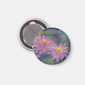 Paarse lelies in een vijver—Koelkast Magnet (Voorkant / Achterkant)