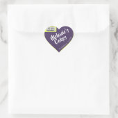 Paarse Lemon Yellow Cake Packaging Logo Sjabloon Hart Sticker (Tas)