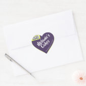 Paarse Lemon Yellow Cake Packaging Logo Sjabloon Hart Sticker (Envelop)