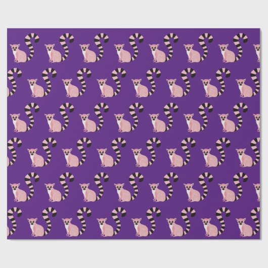 Paarse lemur cadeaupapier (Vlak)