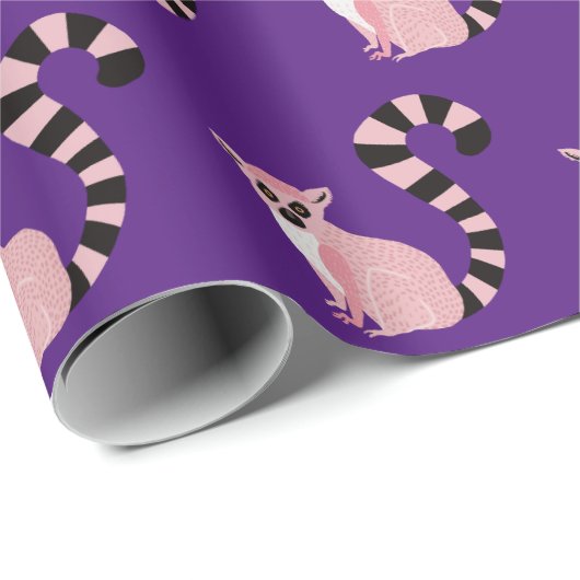 Paarse lemur cadeaupapier (Rol Hoek)