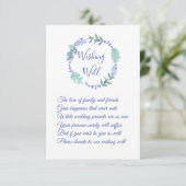 Paarse lente bloemenkrans bruiloft goed wensen informatiekaartje (Staand voorkant)