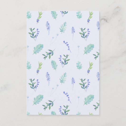 Paarse lente bloemenkrans bruiloft goed wensen informatiekaartje (Achterkant)