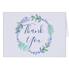 Paarse lente bloemenkrans dank u kaart