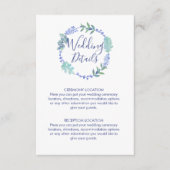 Paarse lente bloemenkrans trouwinformatie informatiekaartje (Voorkant)