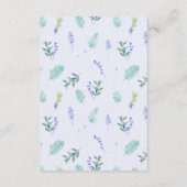 Paarse lente bloemenkrans trouwinformatie informatiekaartje (Achterkant)