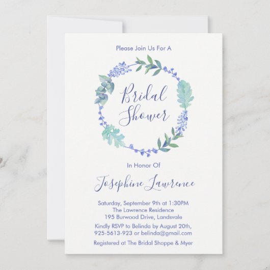 Paarse lente bloemenkrans Vrijgezellenfeest nodigt Kaart (Voorkant)