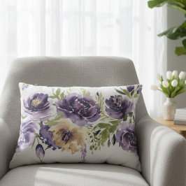 Paarse lente bloemenkussen  accent kussen