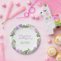 Paarse lente bloemenmeisje Baby shower