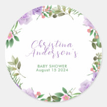 Paarse lente bloemenmeisje Baby shower