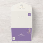 Paarse lente bruiloft all in one uitnodiging (Buitenkant)