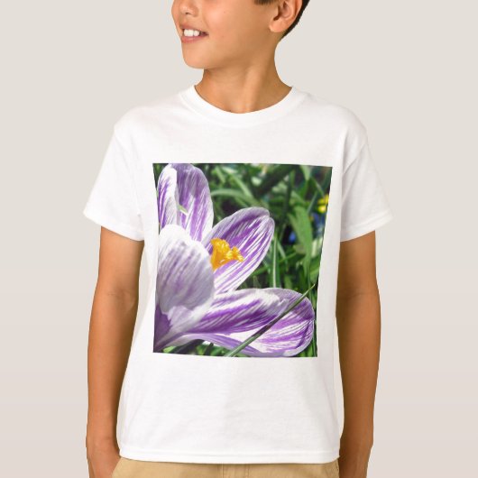 Paarse Lente Crocus T-shirt (Voorkant)