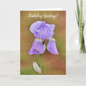 Paarse lente Iris-bloem Kaart (Voorkant)