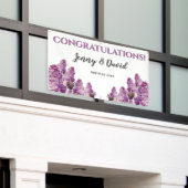 Paarse Lente Tuinhangende Bruiloft Spandoek (Buitenkant Gebouw)