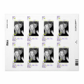 Paarse lente vlinder bruiloft wijn label (Full Sheet)