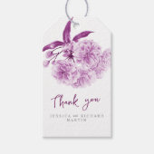 Paarse lentebloesem bloesem bloesem kunst bruiloft cadeaulabel (Voorkant)