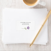 Paarse lentemerknaam etiket (Insitu)