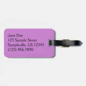 Paarse Lenten Roos Sneller Bagagelabel (Achterkant horizontaal)