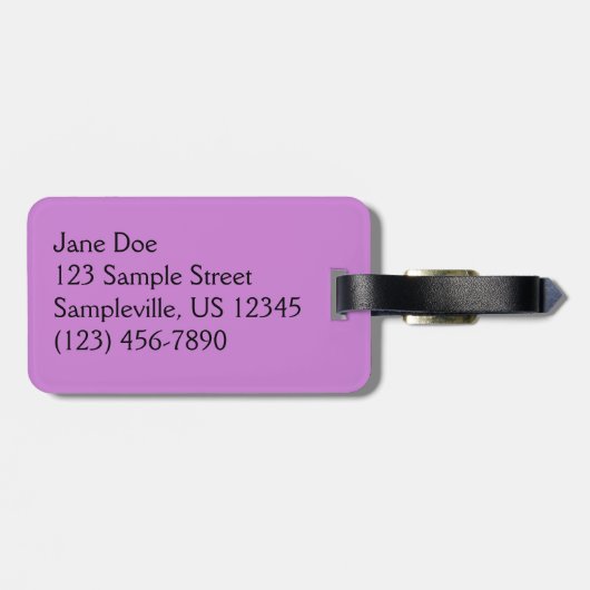 Paarse Lenten Roos Sneller Bagagelabel (Achterkant horizontaal)