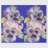 Paarse lentesbloemen bloemen Waterverf Cadeaupapier (Vlak)