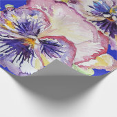 Paarse lentesbloemen bloemen Waterverf Cadeaupapier (Hoek)