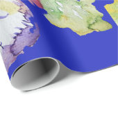 Paarse lentesbloemen bloemen Waterverf Cadeaupapier (Rol Hoek)