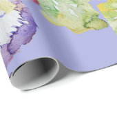 Paarse lentesbloemen bloemen Waterverf Cadeaupapier (Rol Hoek)