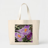 Paarse lentescrocussen. grote tote bag (Voorkant)