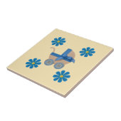 Paarse lenteslikker, paarse bloemen tegeltje (Zijkant)