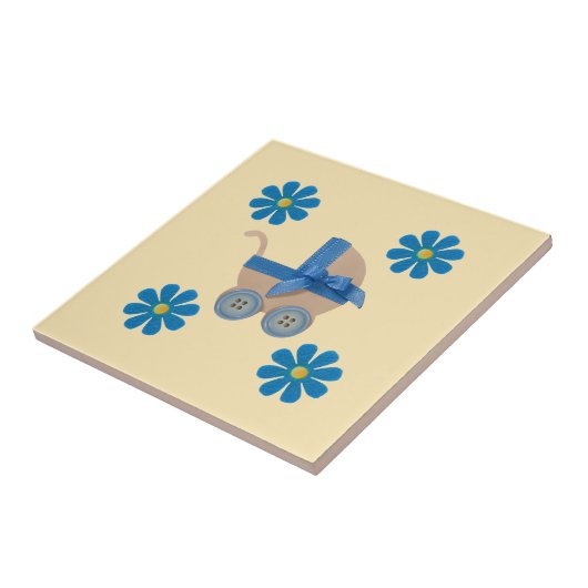 Paarse lenteslikker, paarse bloemen tegeltje (Zijkant)