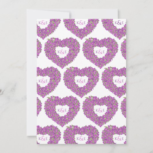 Paarse lenteslippen bloem kaart (Achterkant)