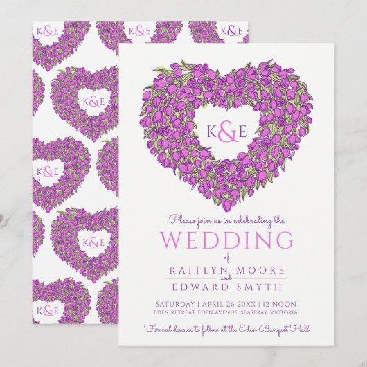 Paarse lenteslippen bloem kaart (Voorkant / Achterkant)