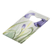 Paarse lentetelers creditkaart flessenopener (Voorkant Gekanteld)