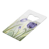 Paarse lentetelers creditkaart flessenopener (Achterkant Gekanteld)