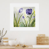 Paarse lentetelers poster (Keuken)