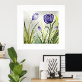 Paarse lentetelers poster (Thuiskantoor)