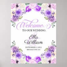 Paarse lentetop gevlochten bruiloft Welkomstteken