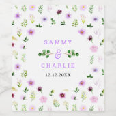 Paarse lentetransport wijn etiket (Enkel label)