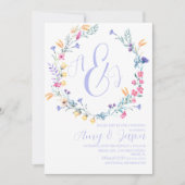 Paarse lenteverbinding met vrije bloem kaart (Voorkant)