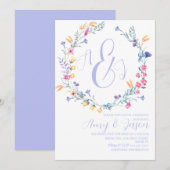 Paarse lenteverbinding met vrije bloem kaart (Voorkant / Achterkant)