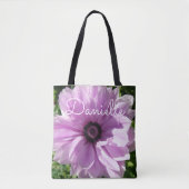 Paarse lentroze bloemen Damesnaam Bag Tote Bag (Voorkant)