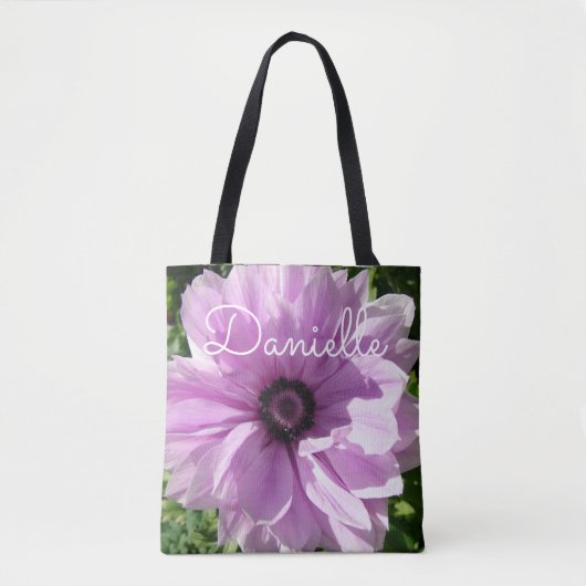 Paarse lentroze bloemen Damesnaam Bag Tote Bag (Voorkant)