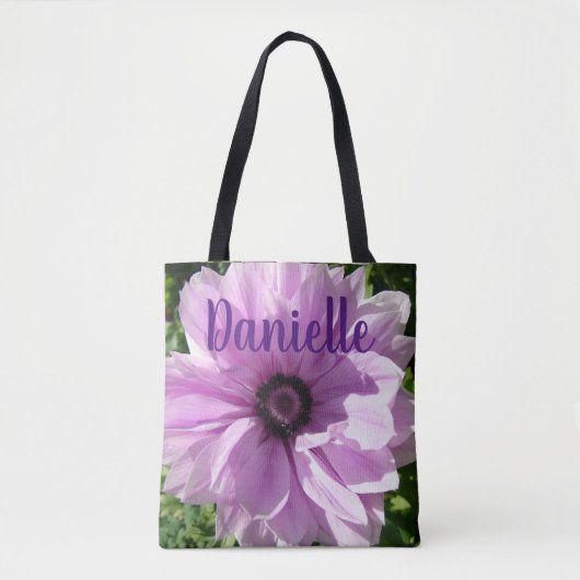 Paarse lentroze bloemen Damesnaam Bag Tote Bag (Voorkant)
