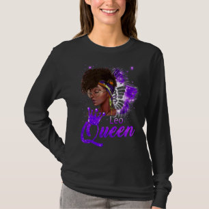 Paarse Leo Queen African American Woman Julg aug T-shirt