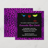 Paarse leopard Animal Print Bachelorette Kaart (Voorkant / Achterkant)