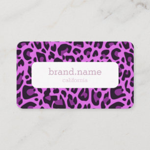 Paarse Leopard Cat Animal Print Rockabilly Patroon Visitekaartje