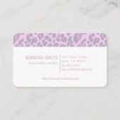 Paarse Leopard Cat Animal Print Rockabilly Patroon Visitekaartje (Achterkant)