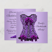 Paarse Leopard Corset Paarse vrijgezellenfeest Kaart (Voorkant / Achterkant)