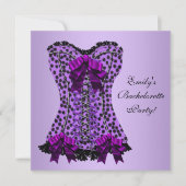 Paarse Leopard Corset Paarse vrijgezellenfeest Kaart (Voorkant)