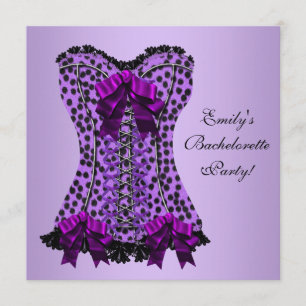 Paarse Leopard Corset Paarse vrijgezellenfeest Kaart